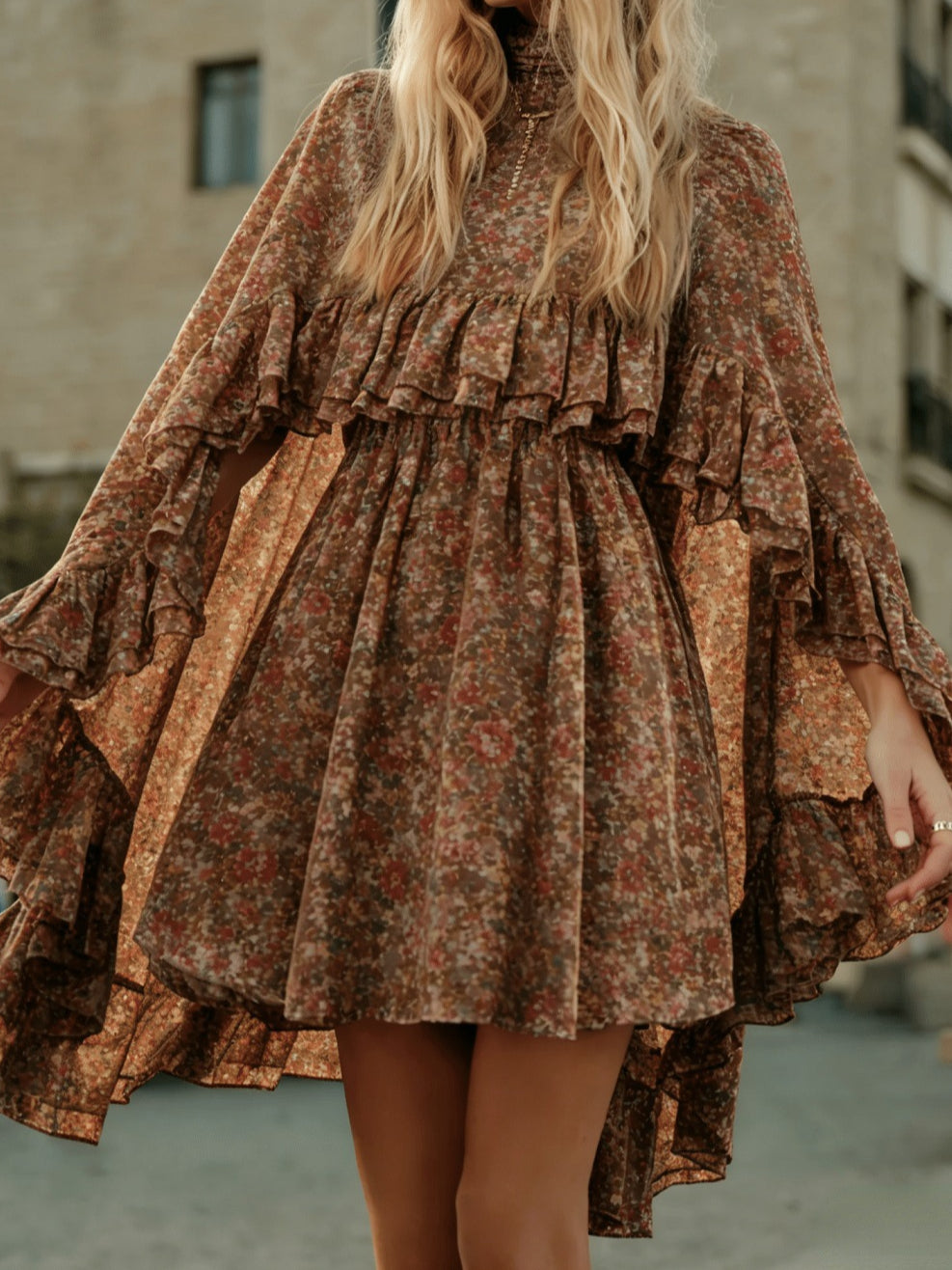 Elegant Chiffon Dress Fashion Inner Match Strap Two-Piece Set