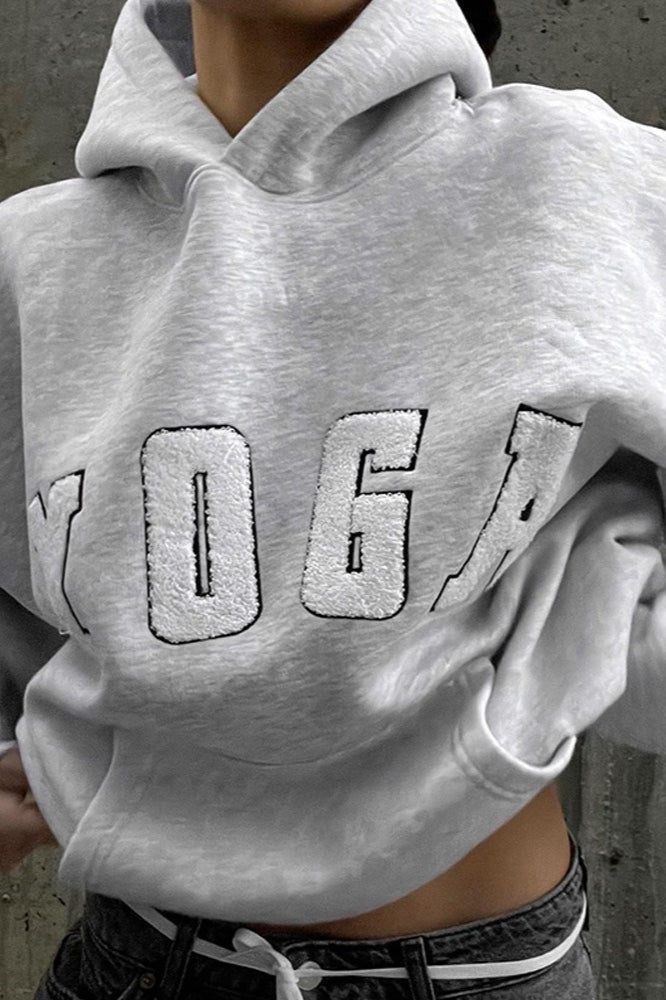 Letter Graphic Oversized Pullover Hoodie