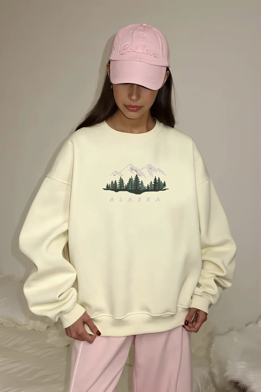 Landscape Print Oversize Sweatshirt