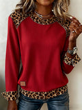 Women's Casual Round Neck Leopard Print Sweatshirt