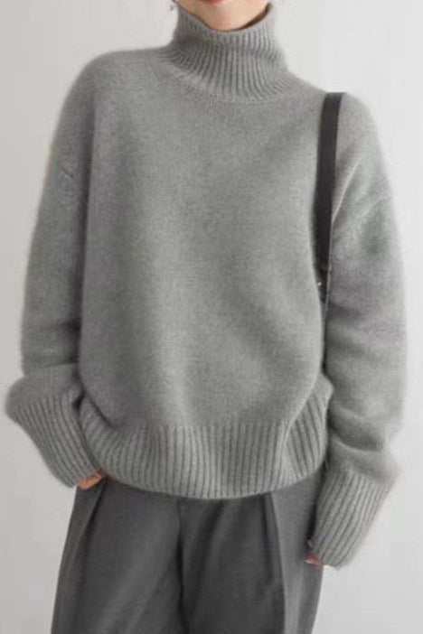 Plush Turtleneck Oversized Knit Sweater