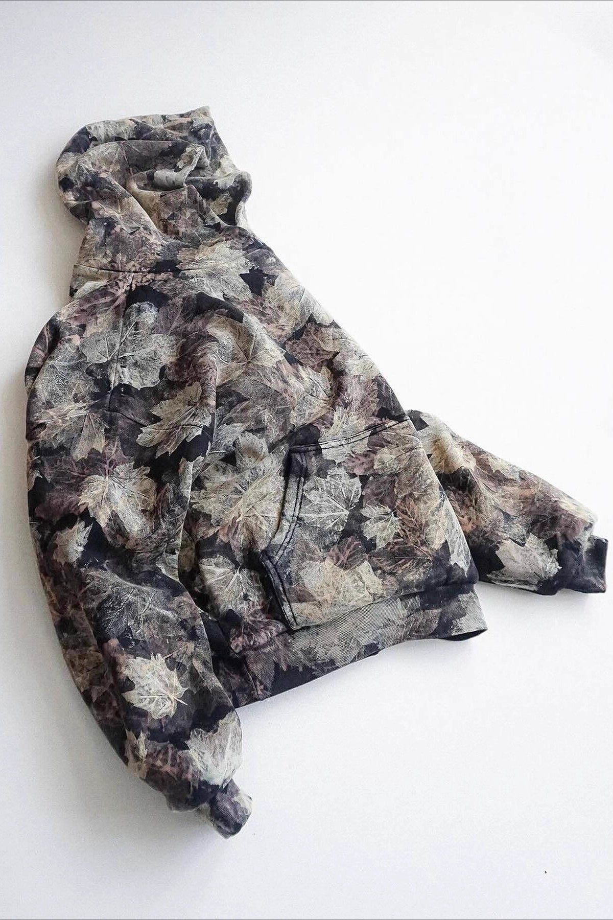 Leaf Print Pullover Hoodie