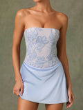 Strapless jarquard bodycon dress