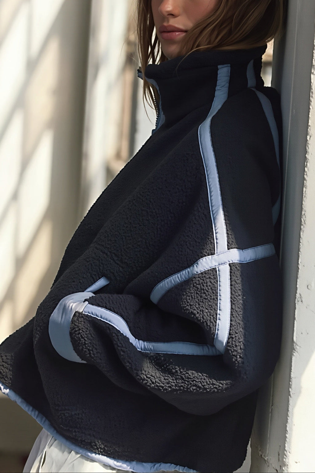 Colorblock Fleece Half Zip Sweatshirt