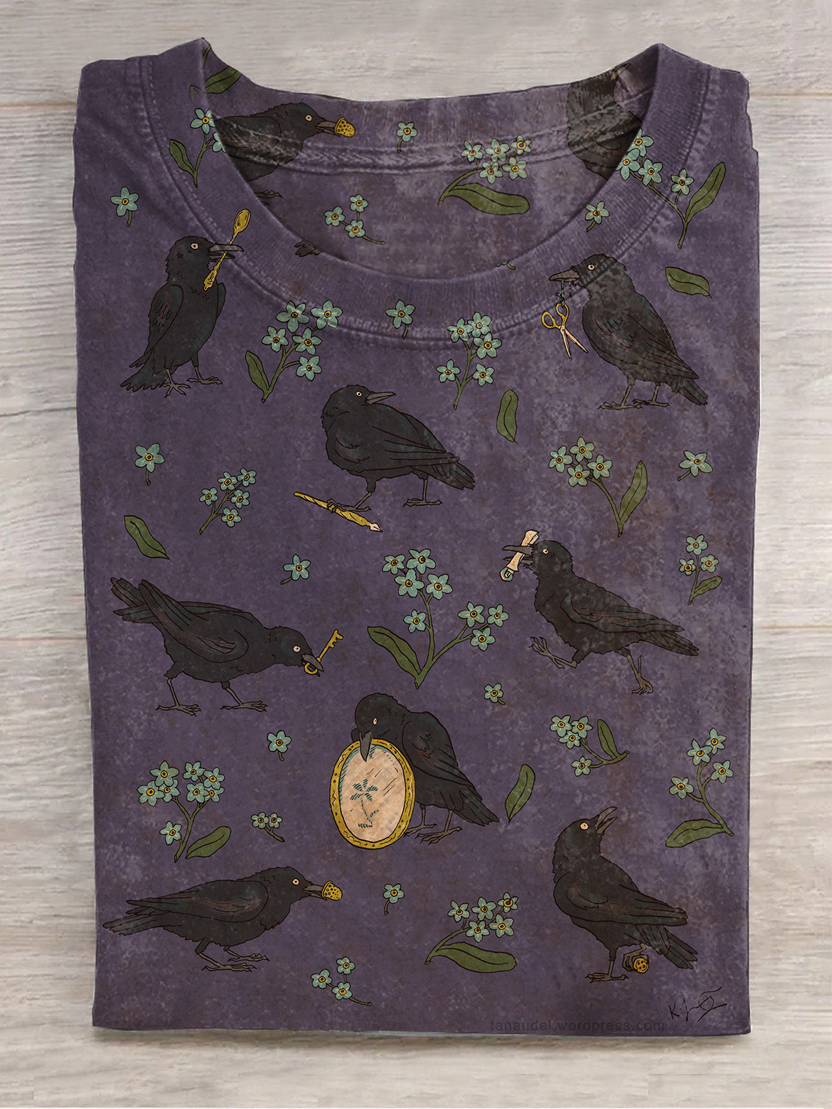 The Crow Art Printed Crew Neck Women's T-shirt