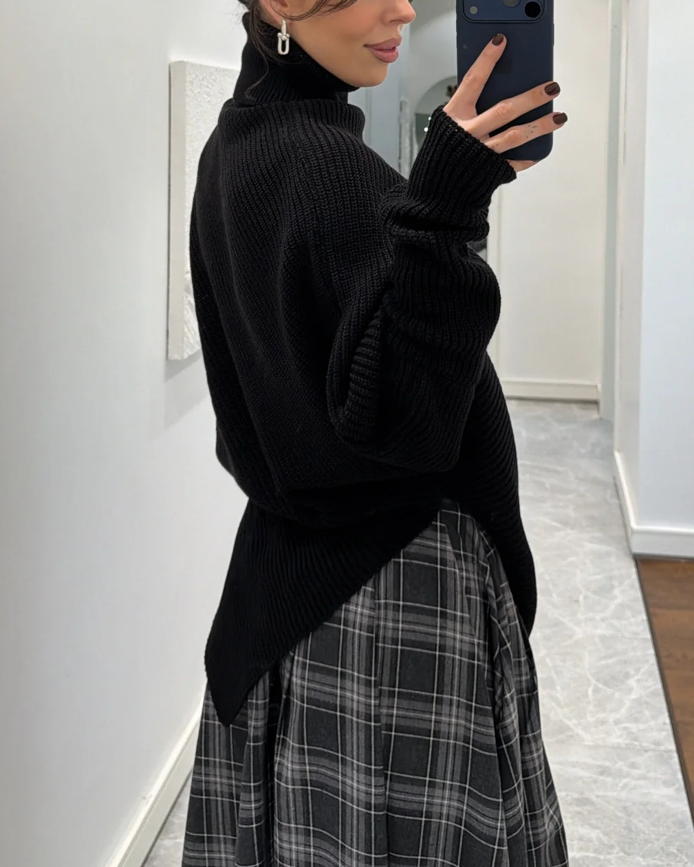Batwing Sleeve Turtleneck Oversized Knit Sweater