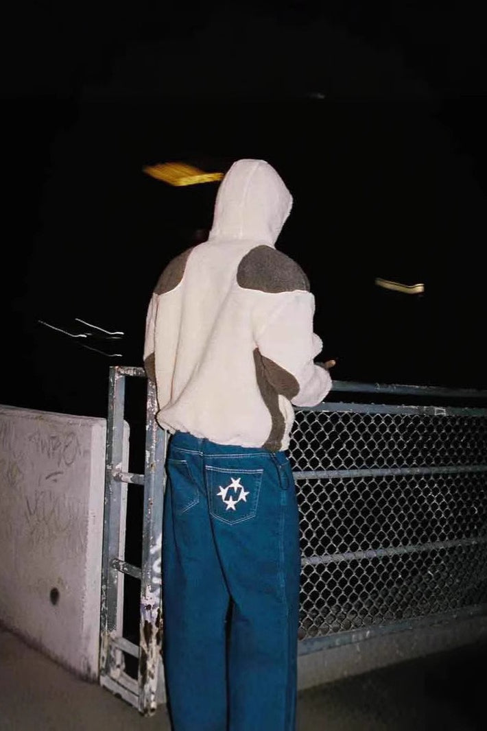 Sherpa Panel Zip Hoodie
