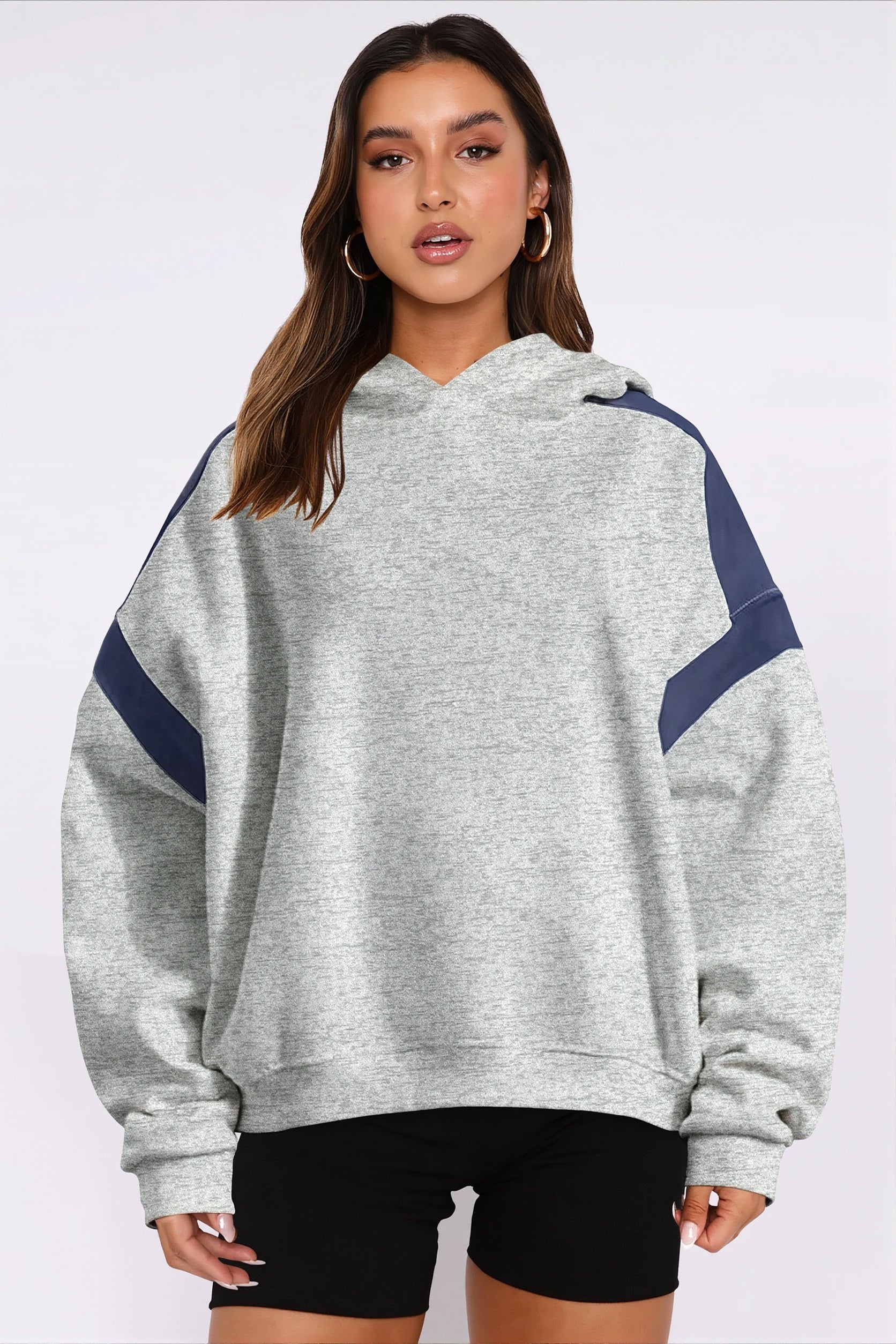 Color Block Oversized Pullover Hoodie