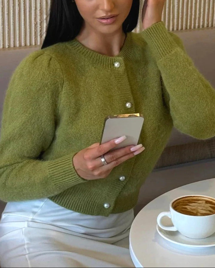 Solid Minimalist Relaxed Long Sleeve Knit Cardigan
