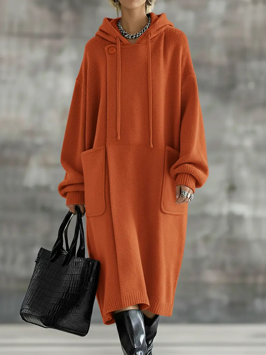 Loose And Comfortable Hooded Long Cardigan