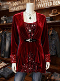 Women's Casual Christmas Splicing Contrast Color Two-Piece Top