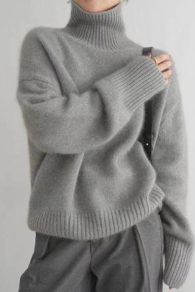 Plush Turtleneck Oversized Knit Sweater