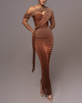 Sexy Sleeveless Tube Top Ribbon Slim-Fit Fishtail Dress