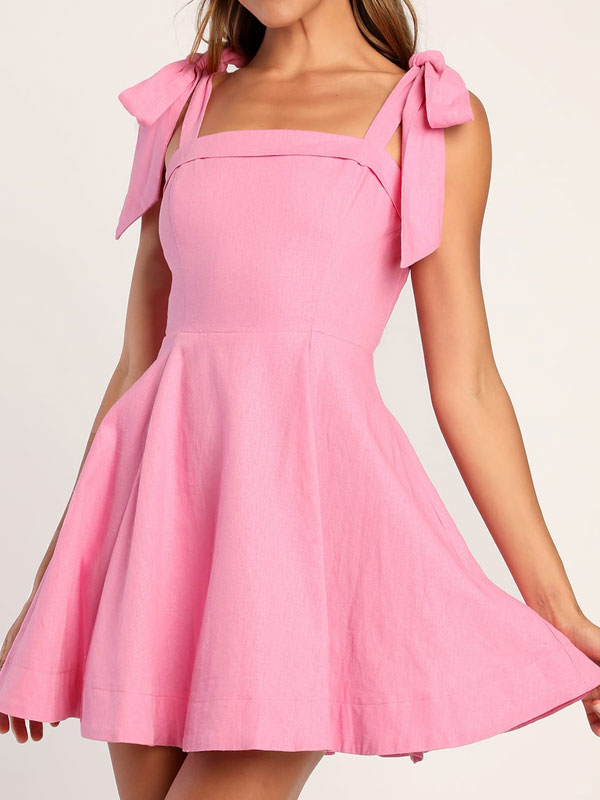 Lightpink tie up dress