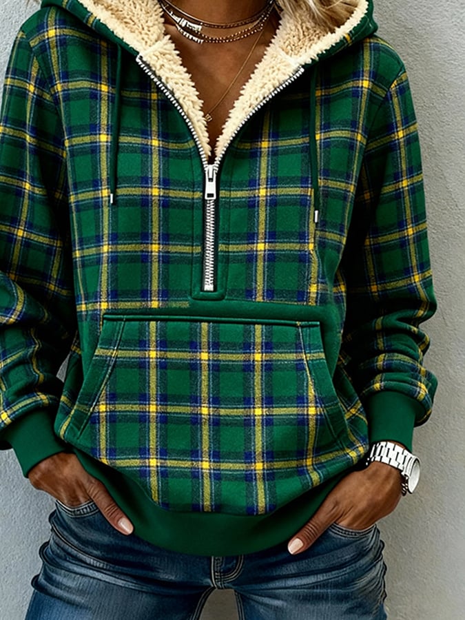 Women'S Casual Loose Color-Blocked Sweatshirt
