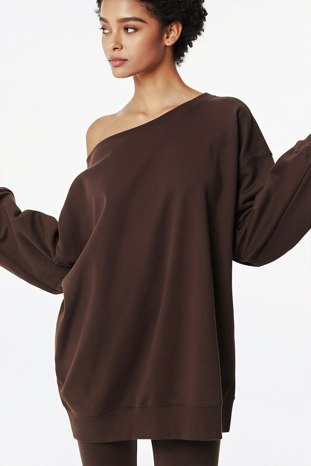 Off Shoulder Oversized Pullover Sweatshirt