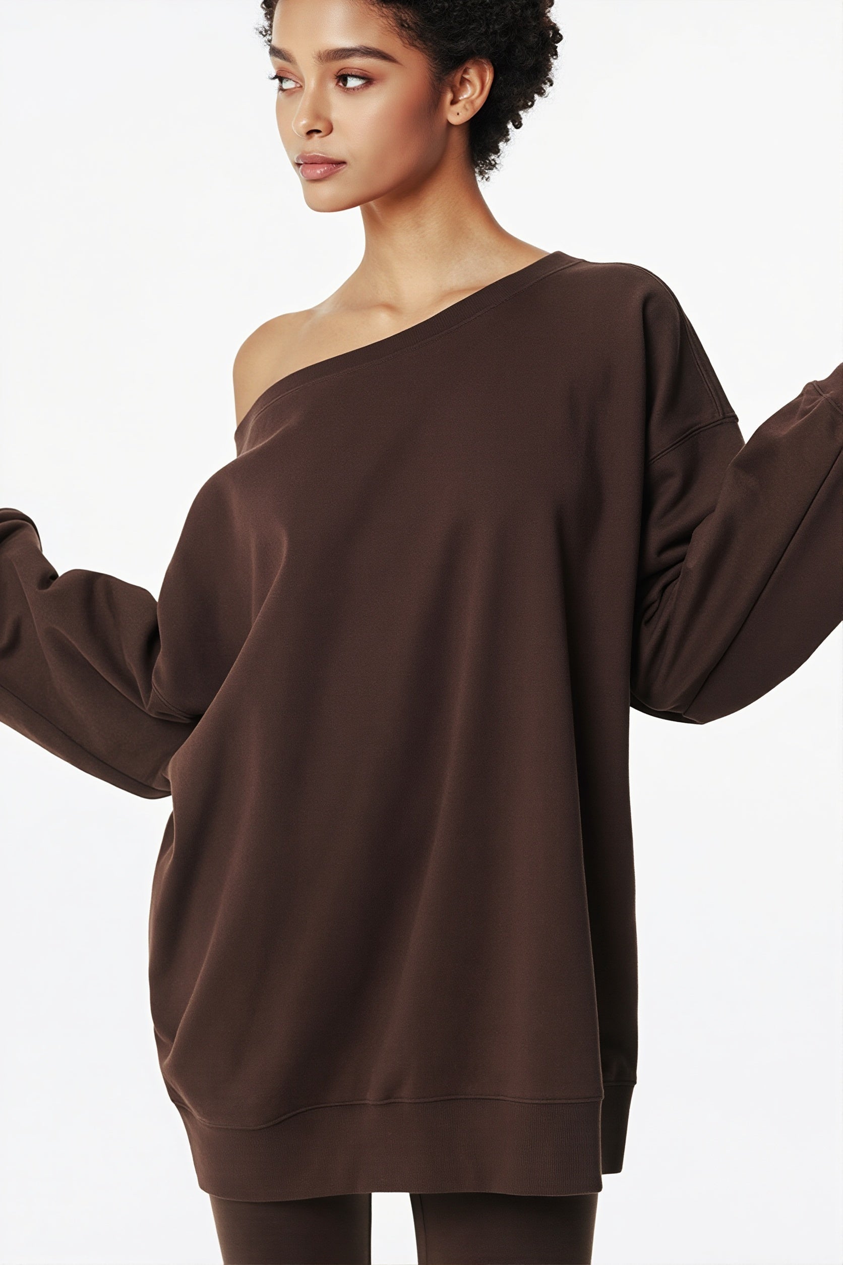 Off Shoulder Oversized Pullover Sweatshirt