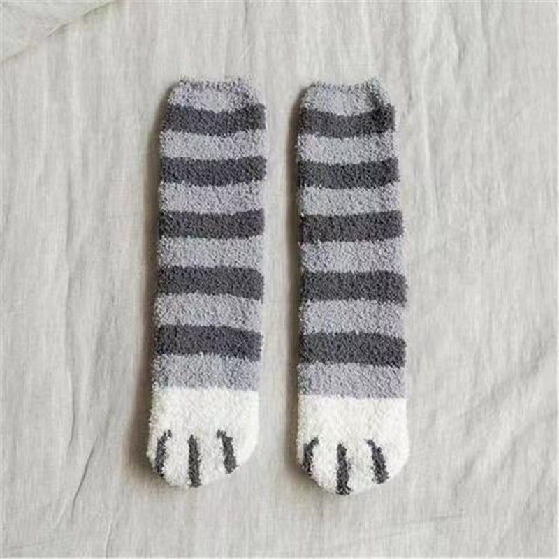 Lovely Cat Paw Inspired Fuzzy Plush Socks