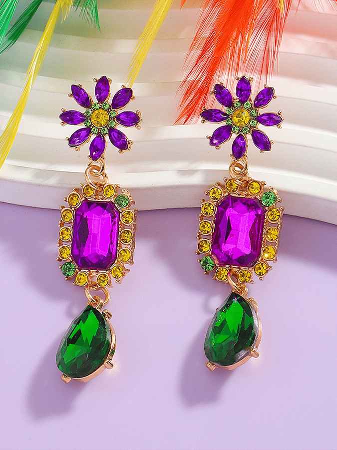 Carnival Geometric Flower Trendy Temperament Light Luxury Versatile Fashionable Earrings