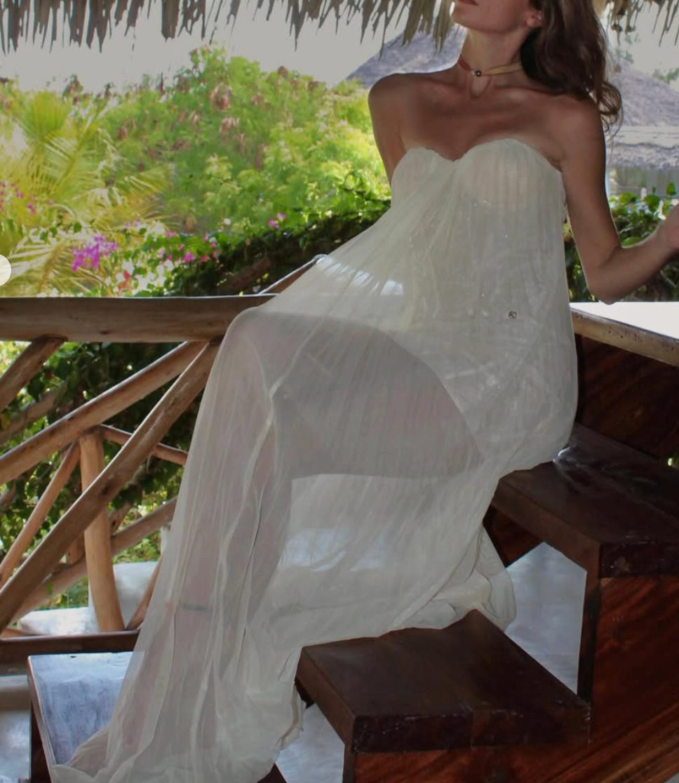 White Pleated One-Shoulder Maxi Dress