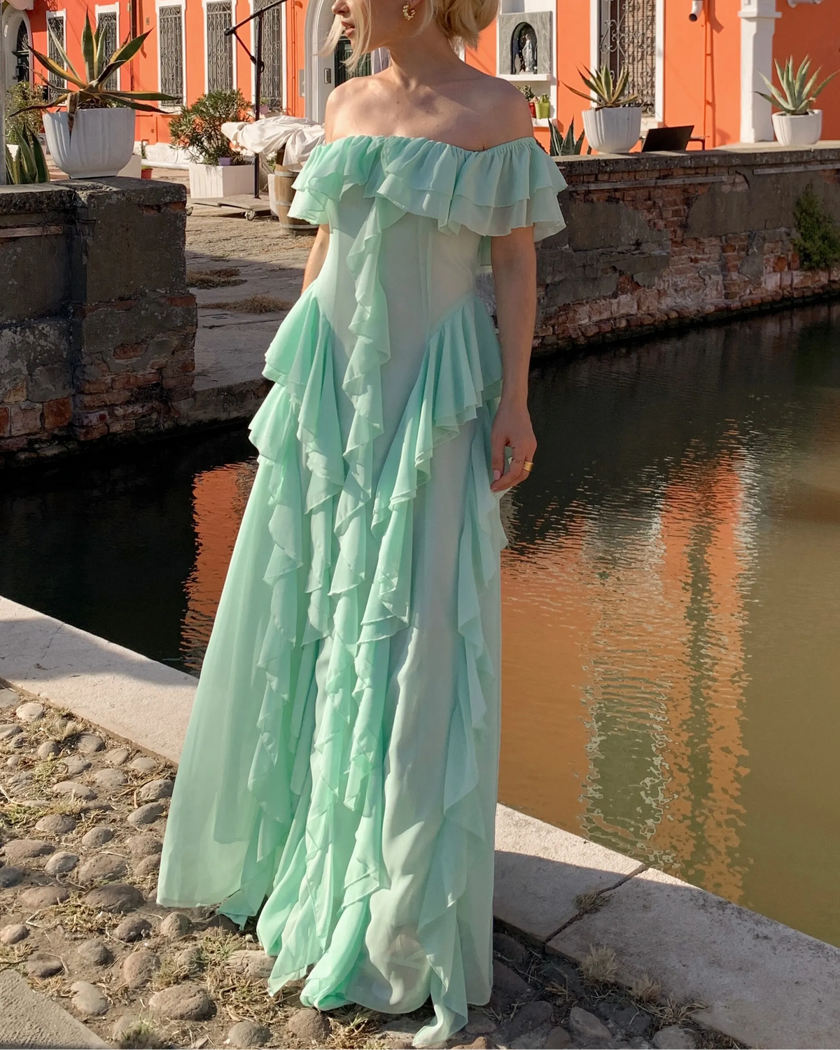 Mint Green Ruffle Maxi Dress