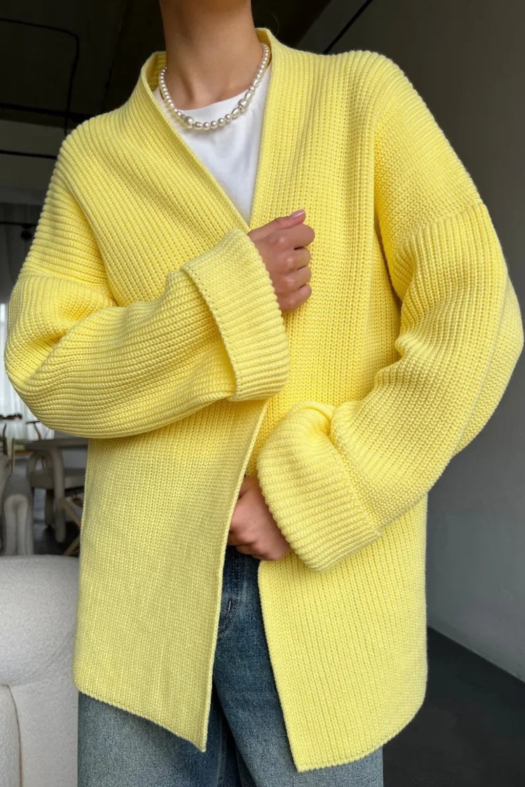 Relaxed Cozy Tie Waist Knit Cardigan