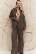 Cotton Shirt Flared Pants Set
