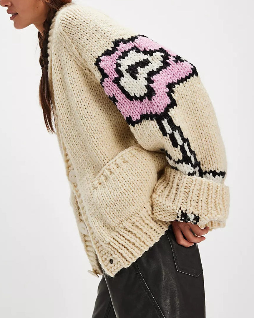 Graphic Print Cardigan