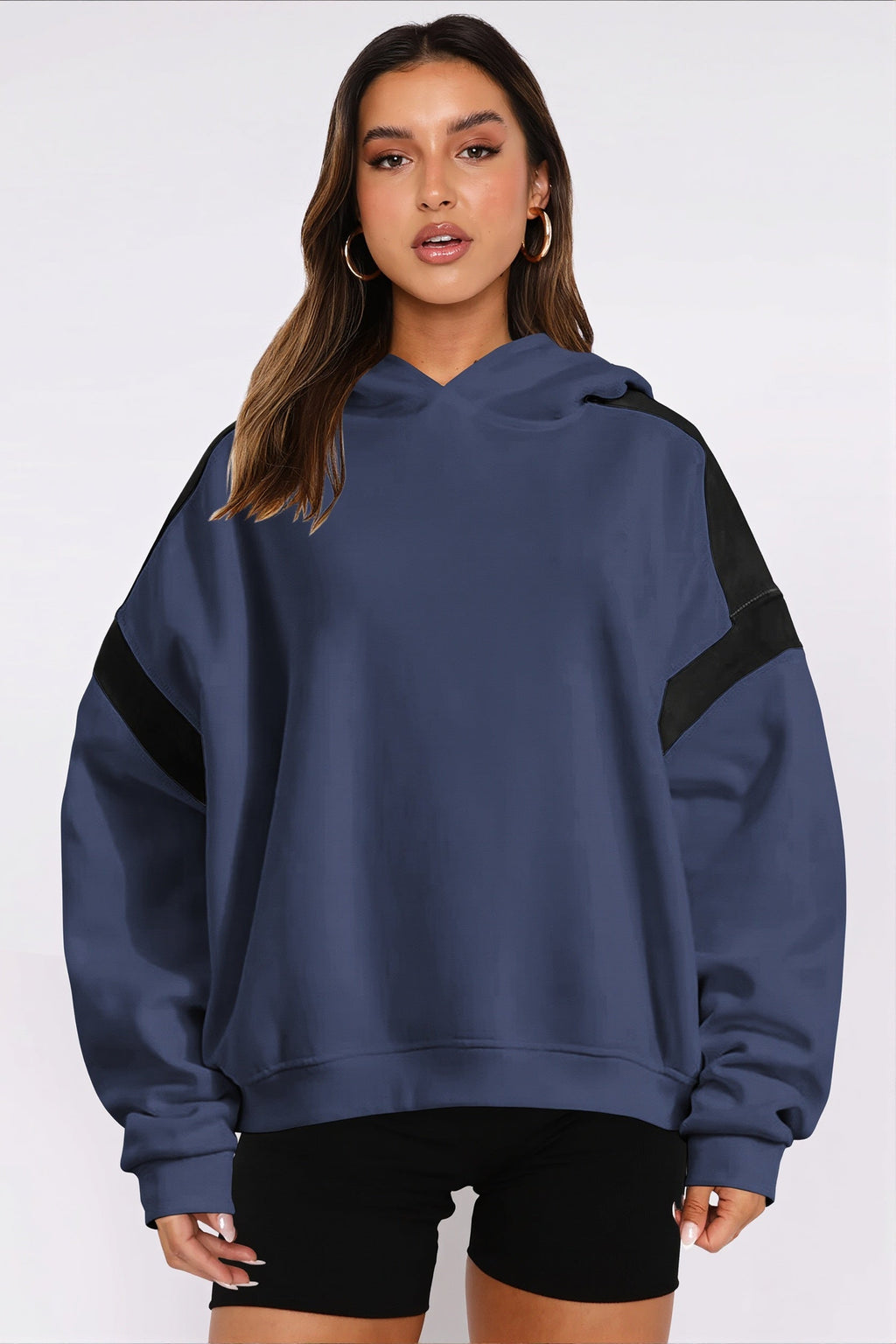 Color Block Oversized Pullover Hoodie
