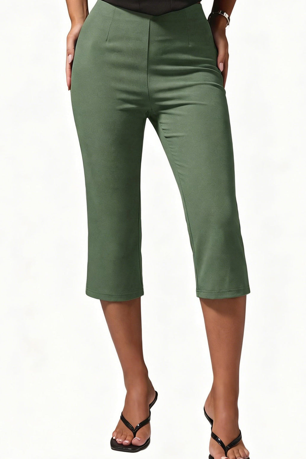 Stretch High Waist Cropped Flare Pants