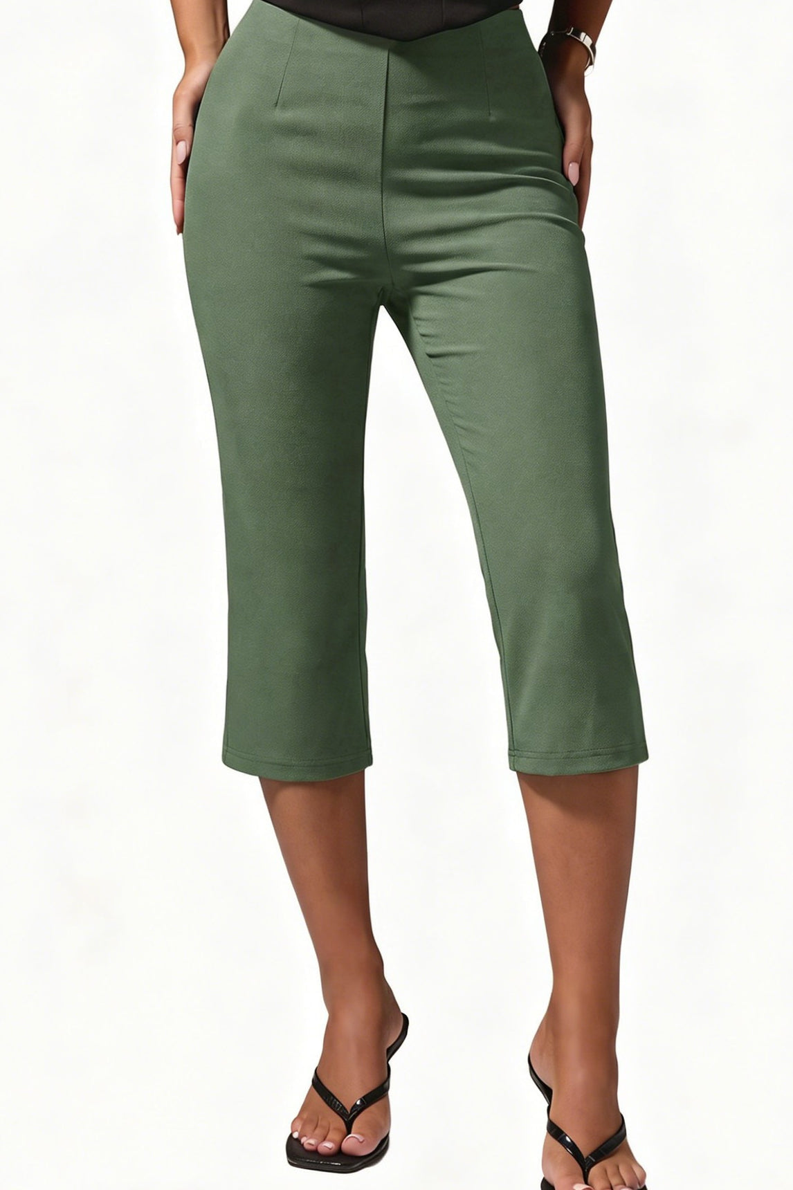Stretch High Waist Cropped Flare Pants