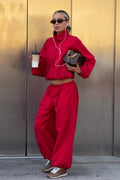 Stand Collar Jacket Jogger Pants Set