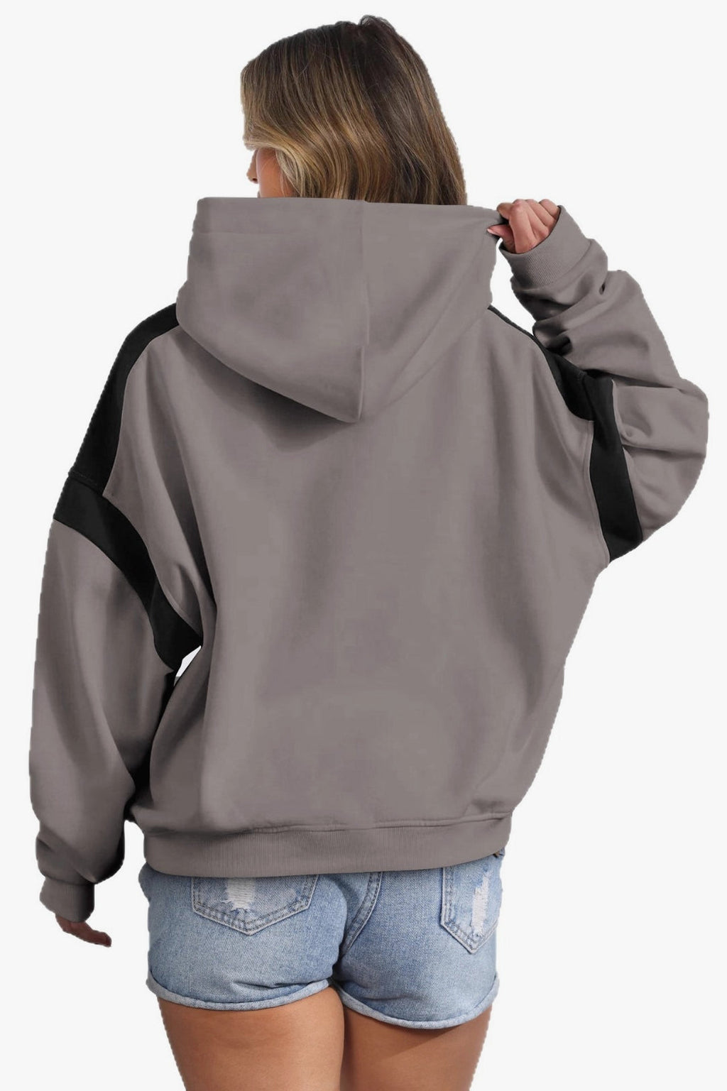 Color Block Oversized Pullover Hoodie