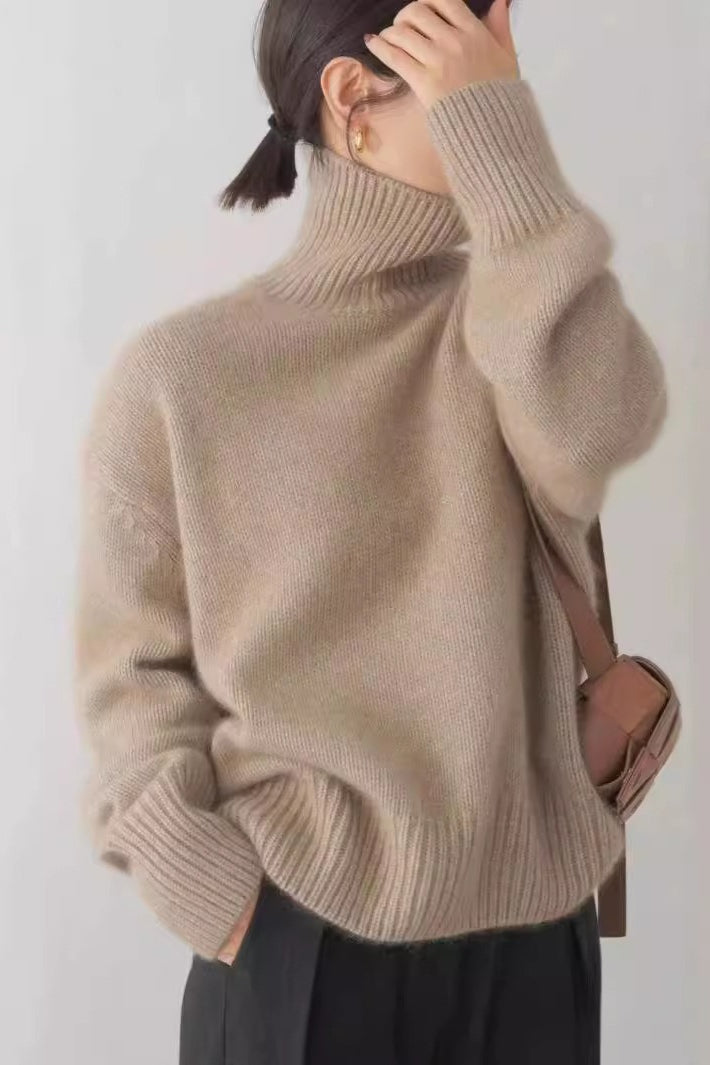 Plush Turtleneck Oversized Knit Sweater