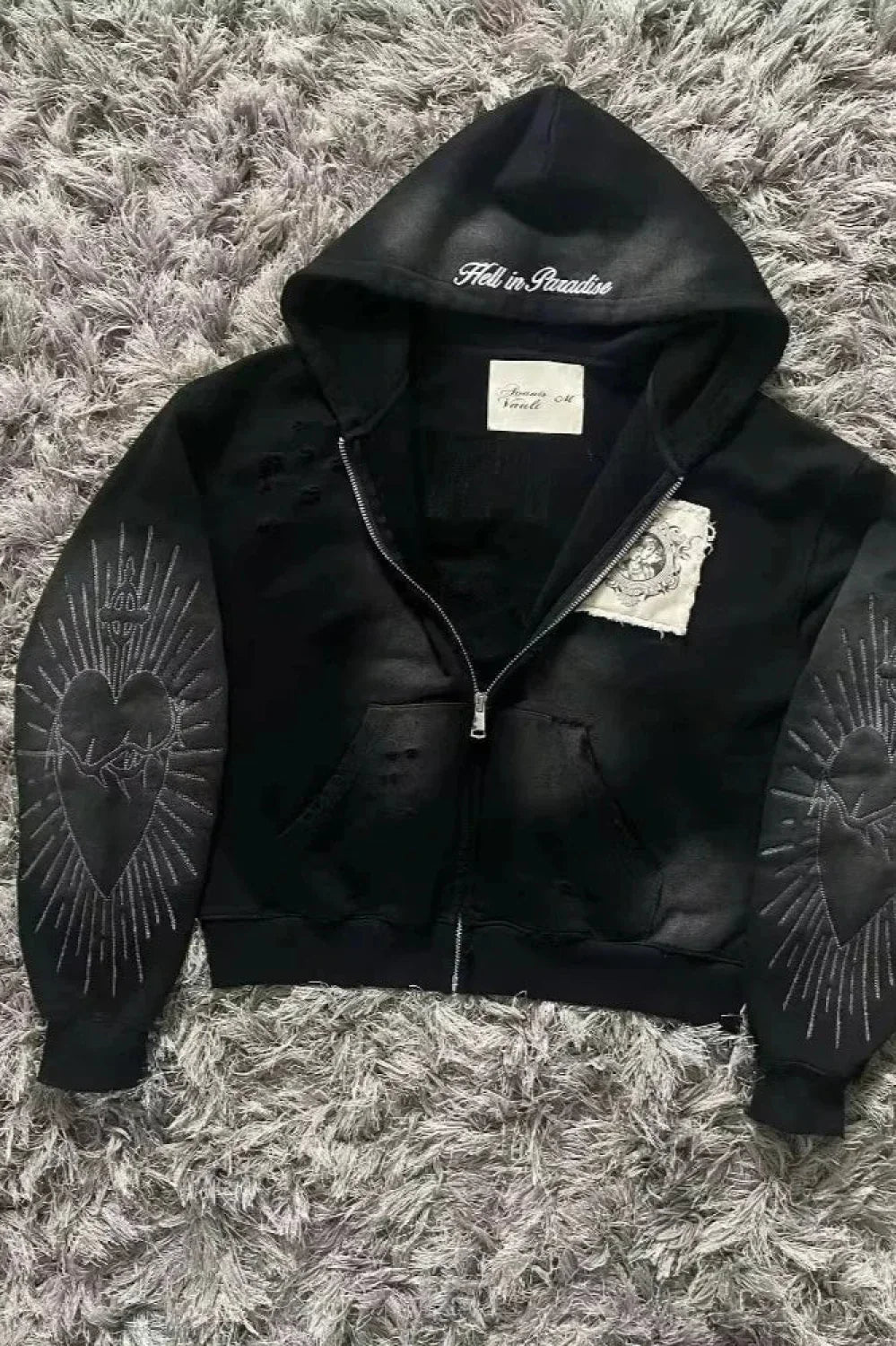 Fashion Trend Fleece Padded Zipper Hoodie