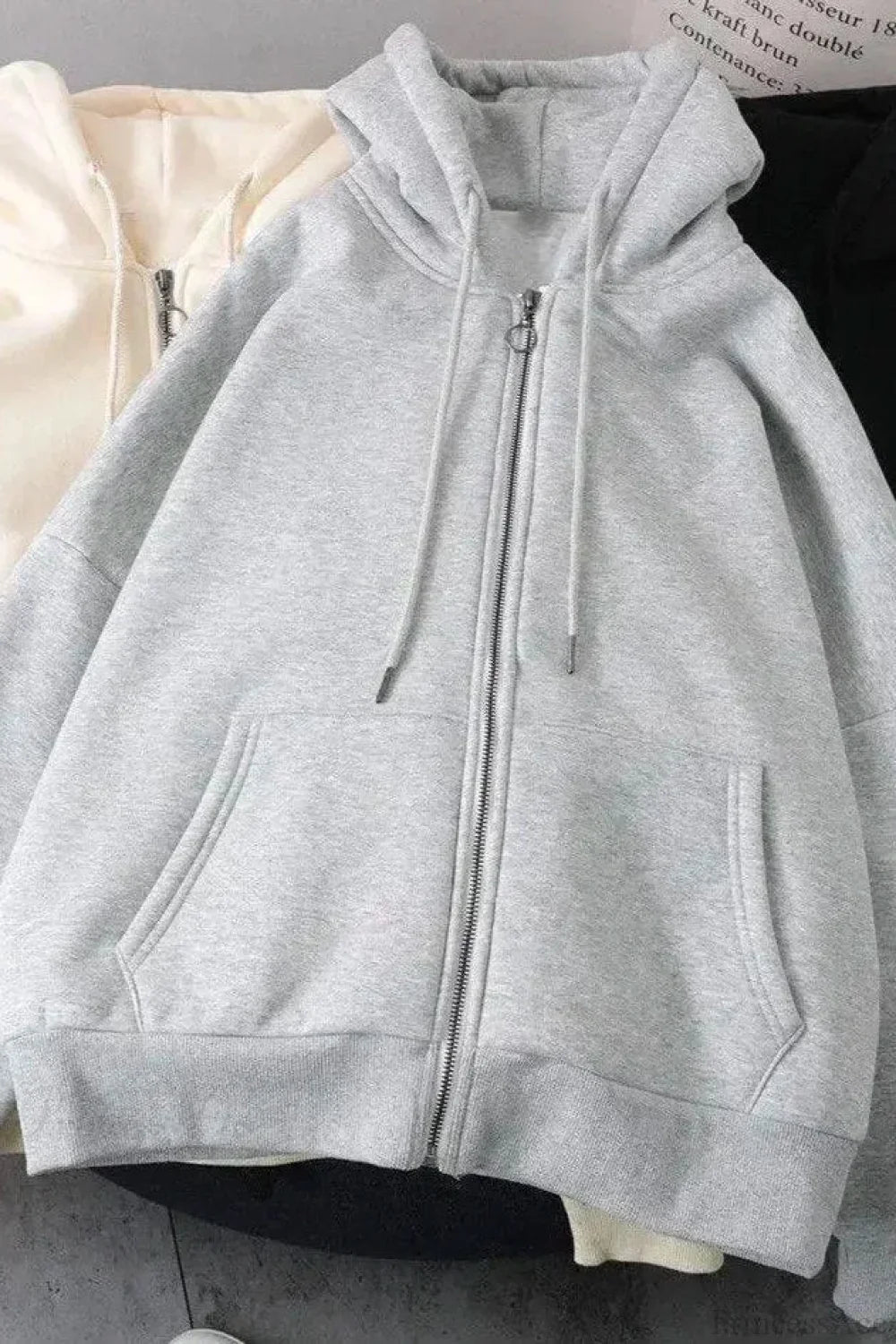 Fashion Trend Fleece Padded Zipper Hoodie
