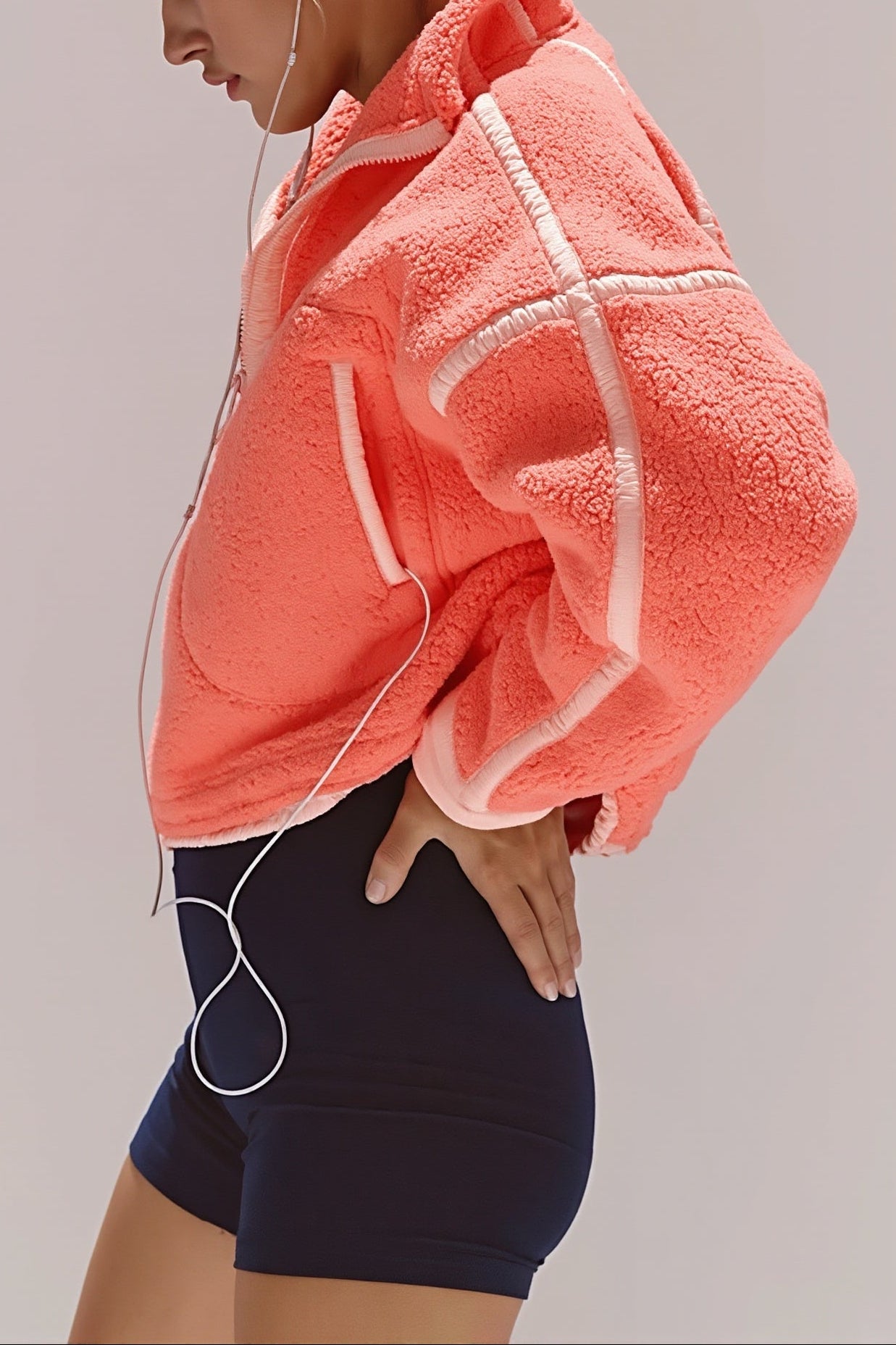 Colorblock Fleece Half Zip Sweatshirt