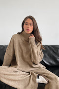 Oversized Turtleneck Sweater Wide Leg Pants Set