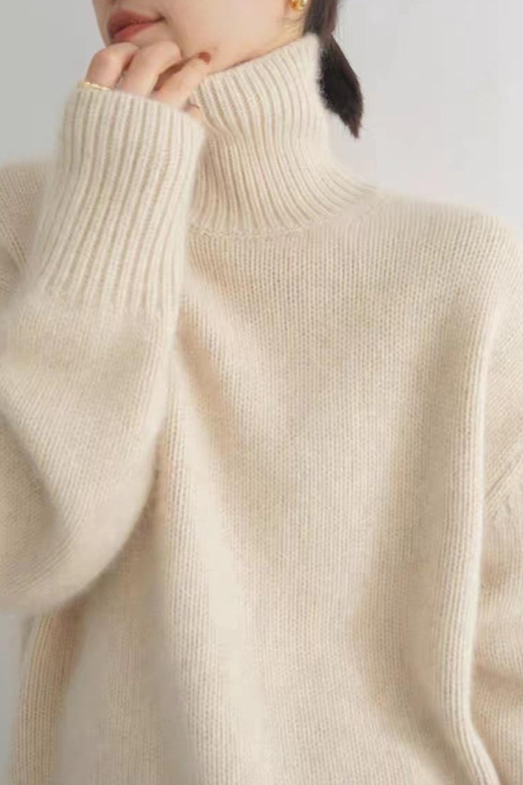 Plush Turtleneck Oversized Knit Sweater