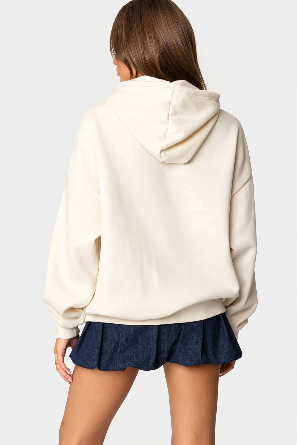 Number Graphic Oversized Pullover Hoodie