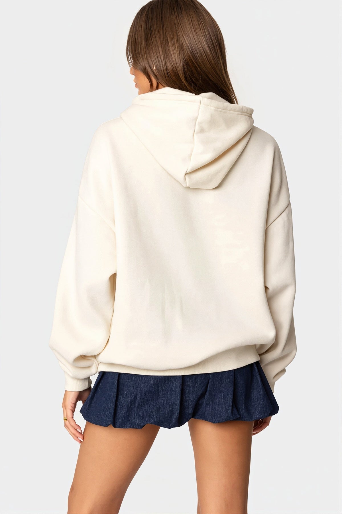 Number Graphic Oversized Pullover Hoodie
