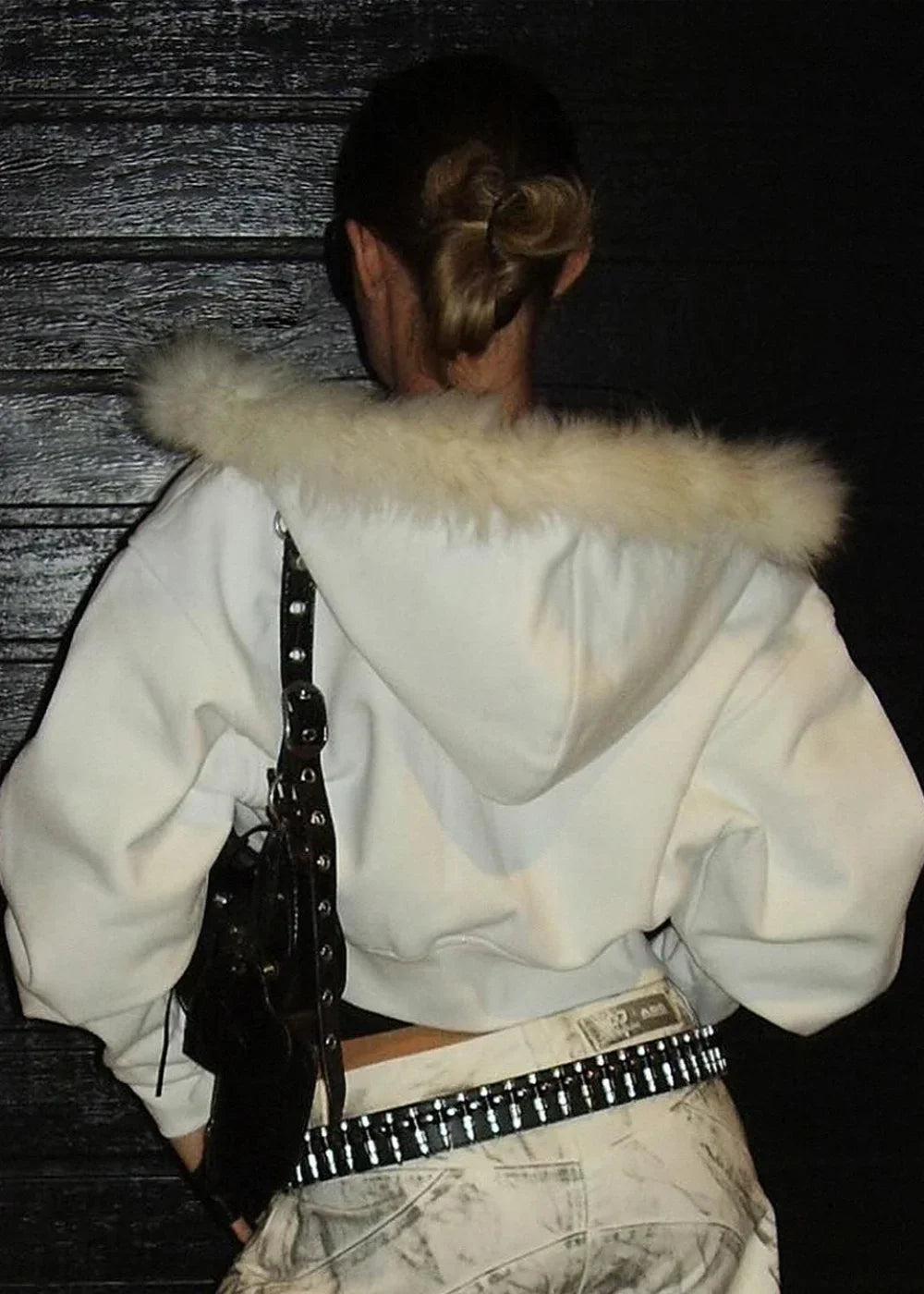 Fuzzy Solid Long Sleeve Zip-Up Hoodie