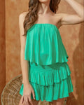 Monaco Aqua Green Strapless Romper