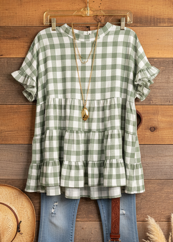 Green & White Gingham