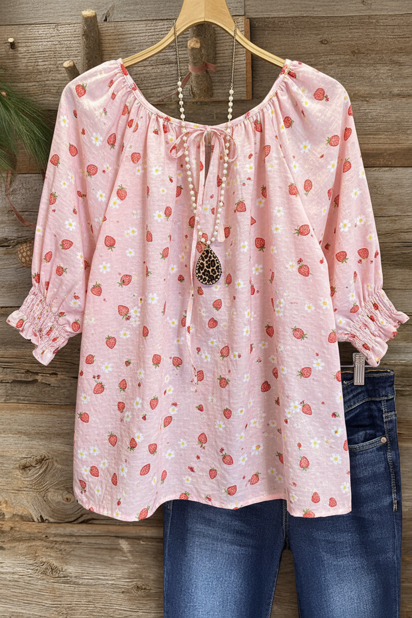 Sweet Summer Strawberry Daisy Top