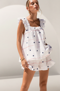 America 250 Minimal Stars Ruffle Lounge Set front view