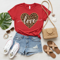 Leopard Heart Love Print Short Sleeve T-Shirt - Valentine's Day Edition