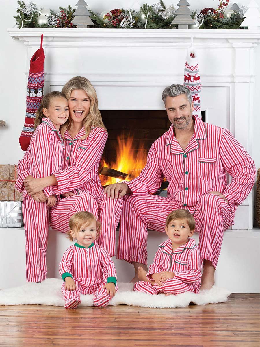 Christmas Striped Family Pajama Set