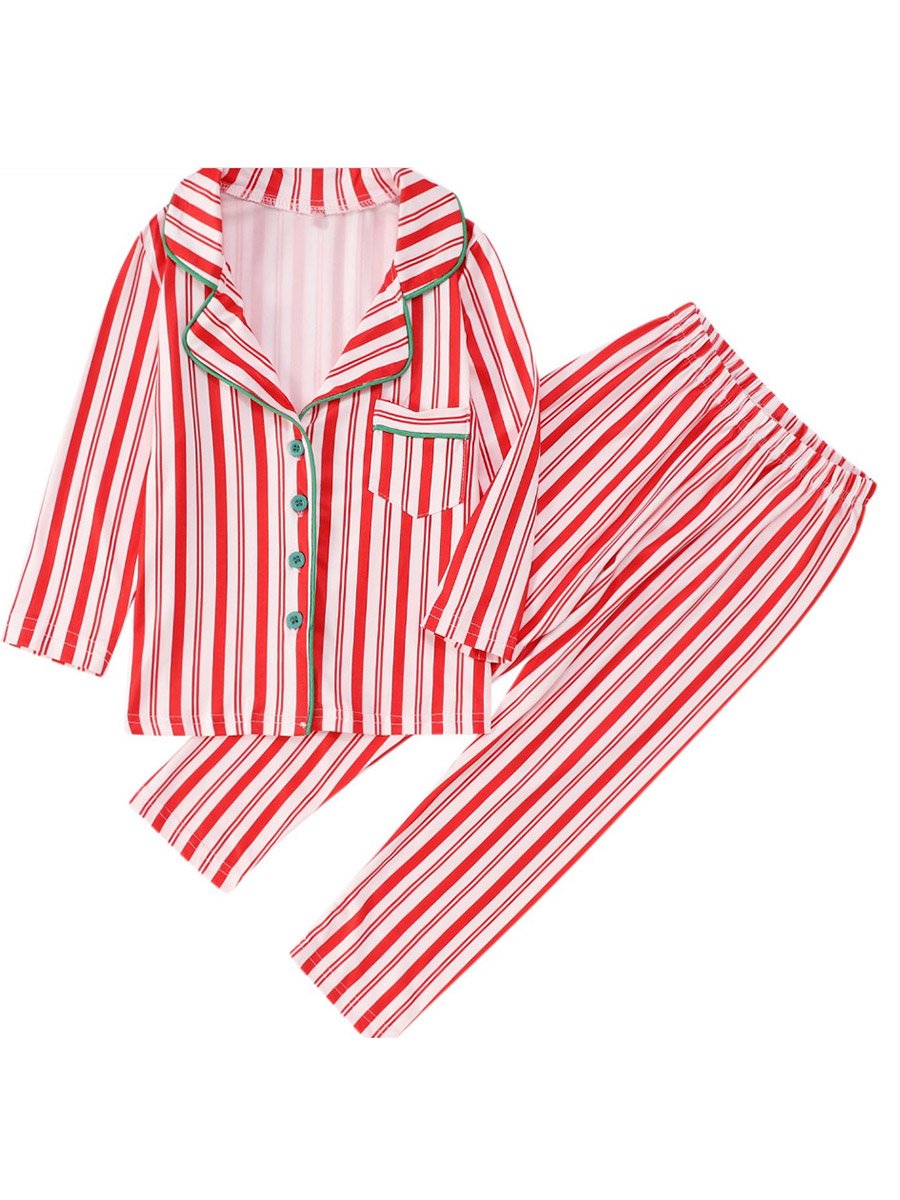 Christmas Striped Family Pajama Set