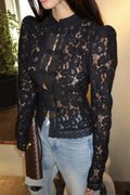 Lace Hollow See-Through Cardigan